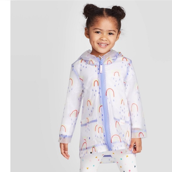 Cat Jack Clear Rainbow Rain Coat Jacket 